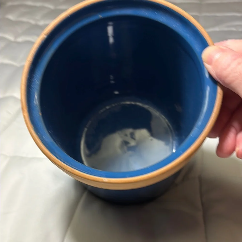 Blue Ceramic Crock Jar